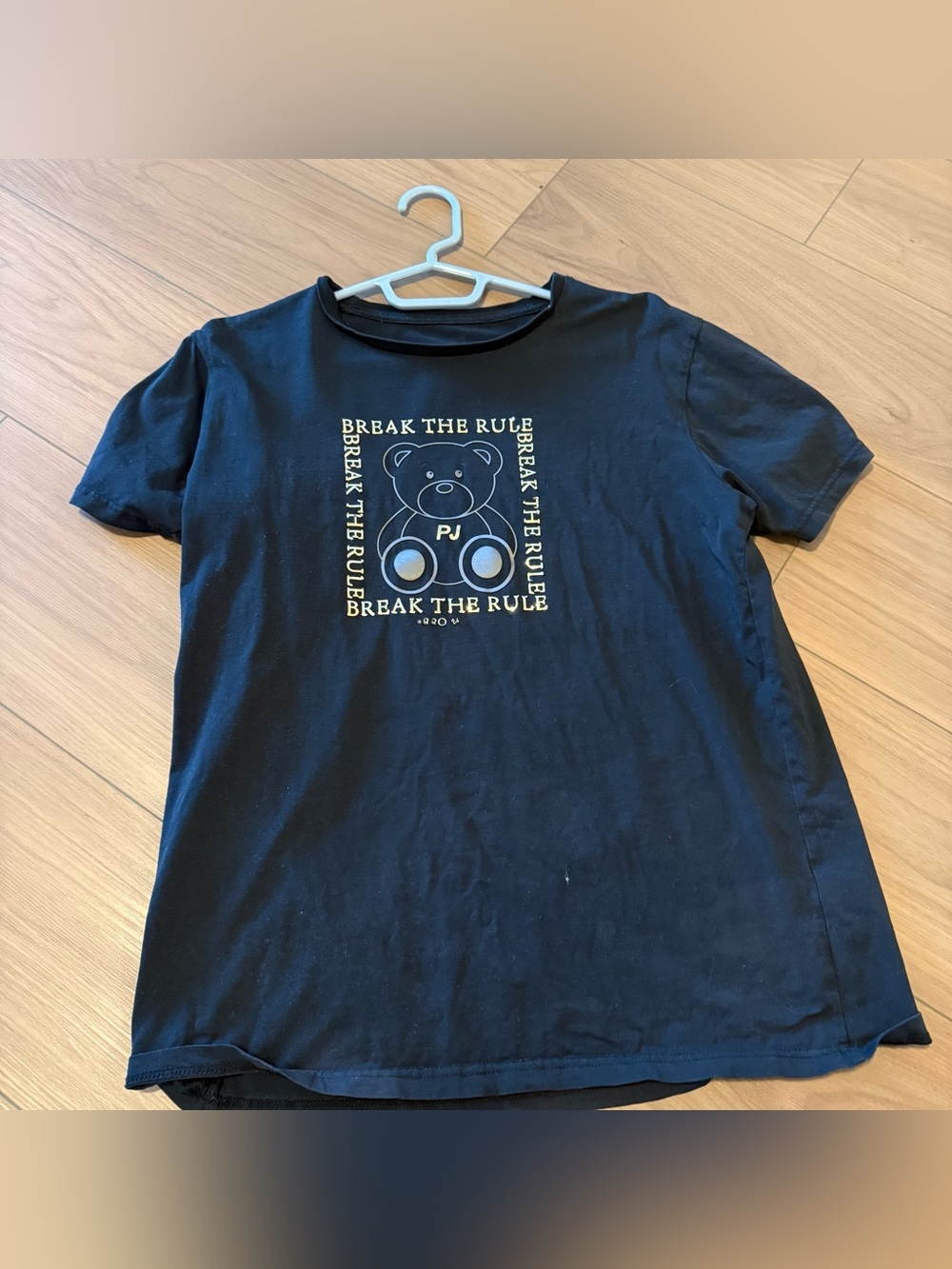 Break The Rule Teddy Graphic Kids Tee - Black